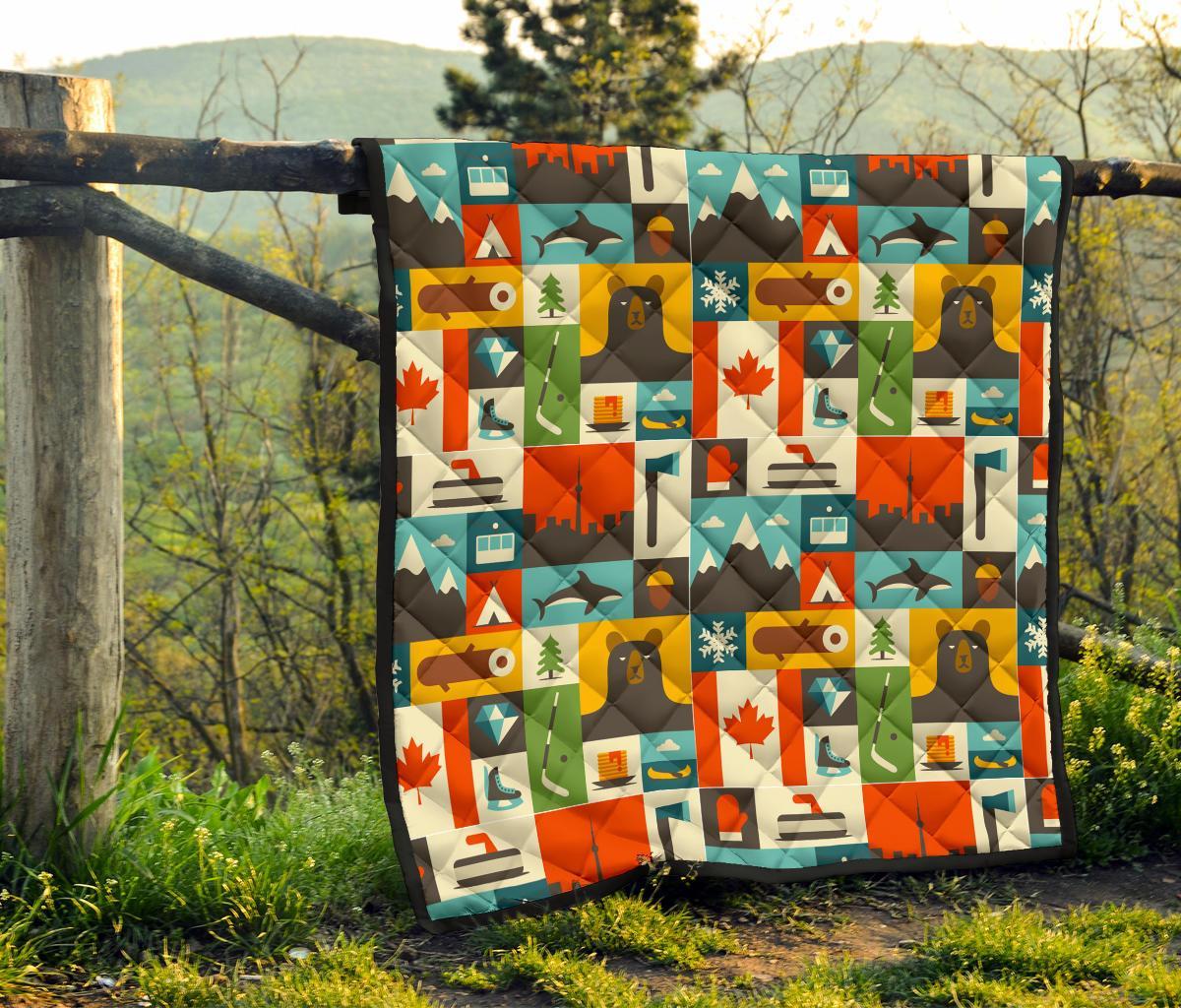 Canada Pattern Print Quilt-grizzshop