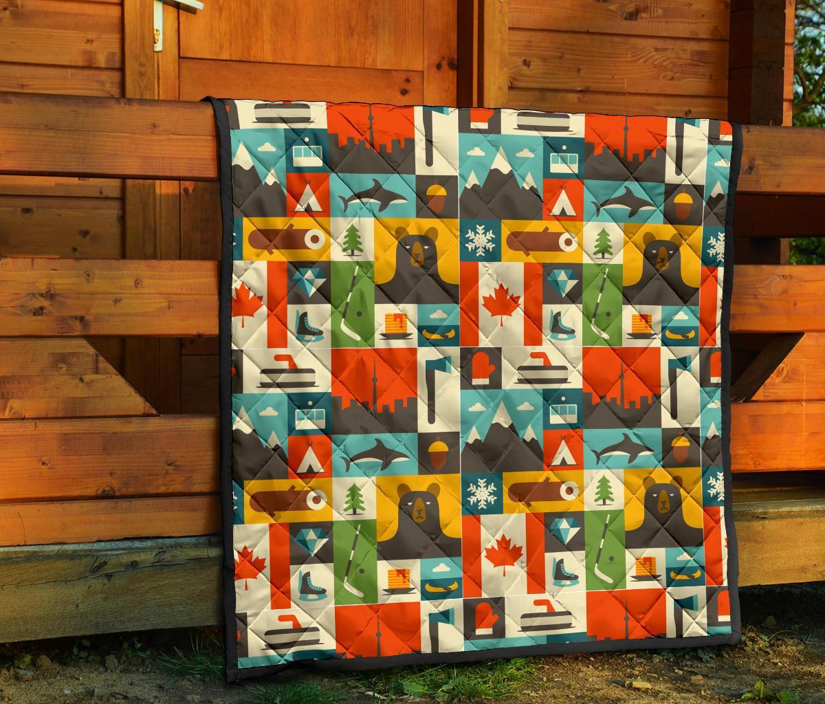 Canada Pattern Print Quilt-grizzshop