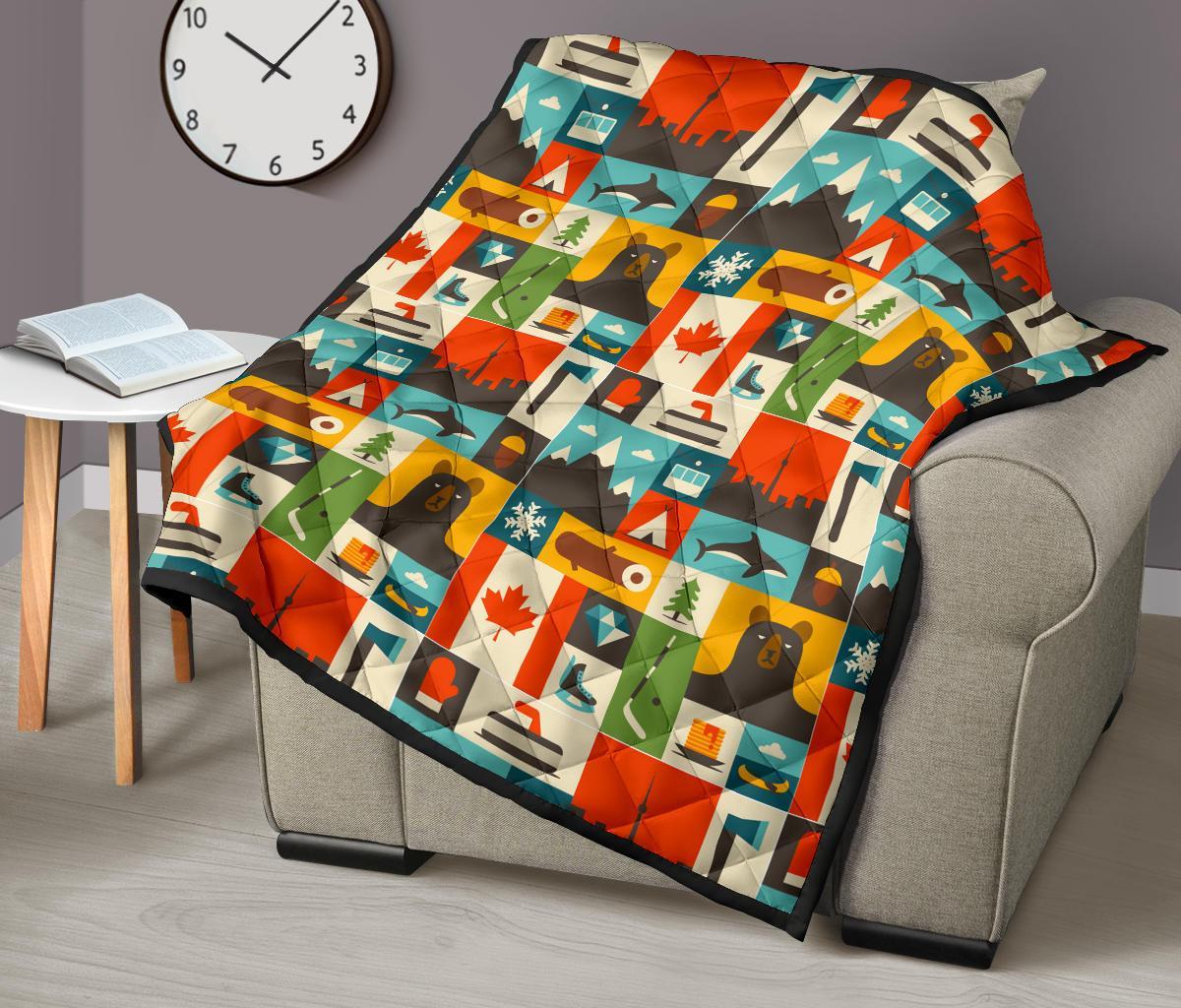 Canada Pattern Print Quilt-grizzshop