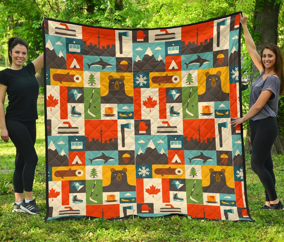 Canada Pattern Print Quilt-grizzshop