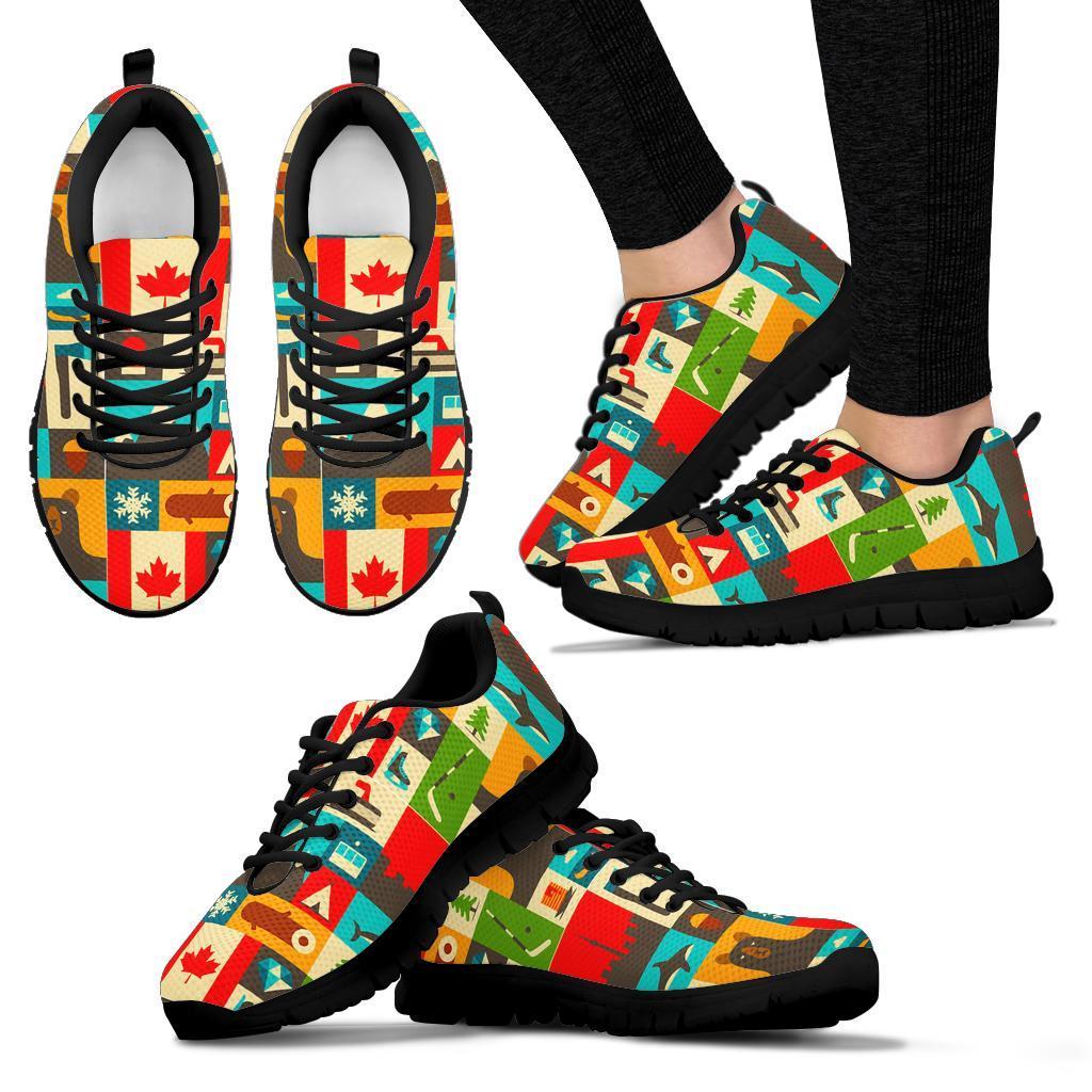 Canada Pattern Print Sneaker Shoes For Men Women-grizzshop