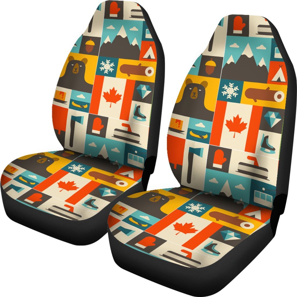 Canada Pattern Print Universal Fit Car Seat Covers-grizzshop