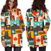 Canada Pattern Print Women Hoodie Dress-grizzshop