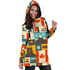 Canada Pattern Print Women Hoodie Dress-grizzshop