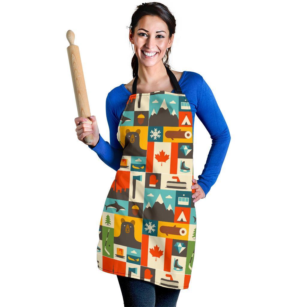 Canada Pattern Print Women's Apron-grizzshop