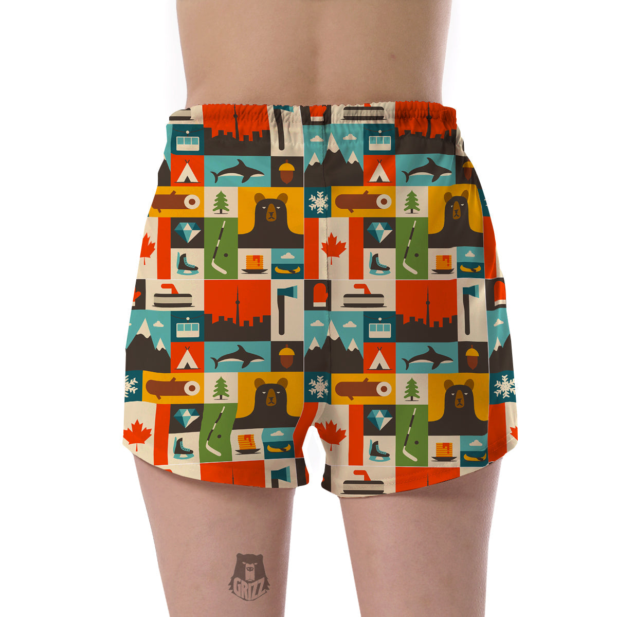 Canada Pattern Print Women's Shorts-grizzshop