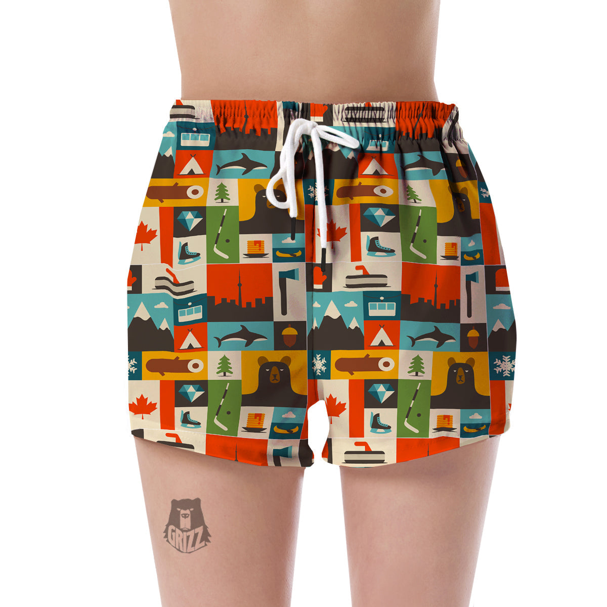 Canada Pattern Print Women's Shorts-grizzshop