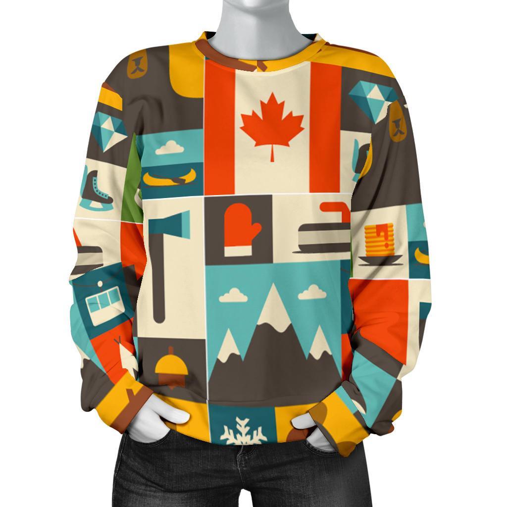 Canada Pattern Print Women's Sweatshirt-grizzshop