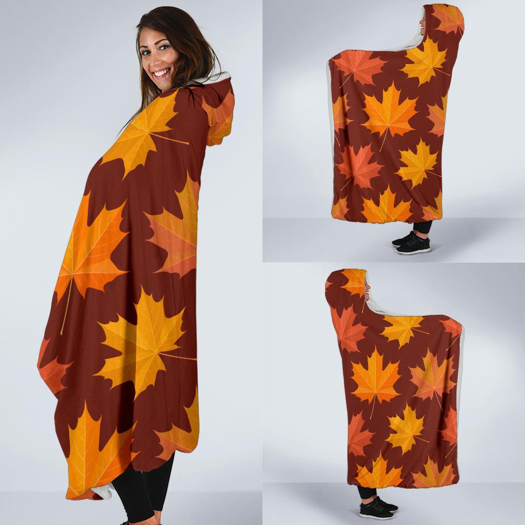Canada Print Pattern Hooded Blanket-grizzshop