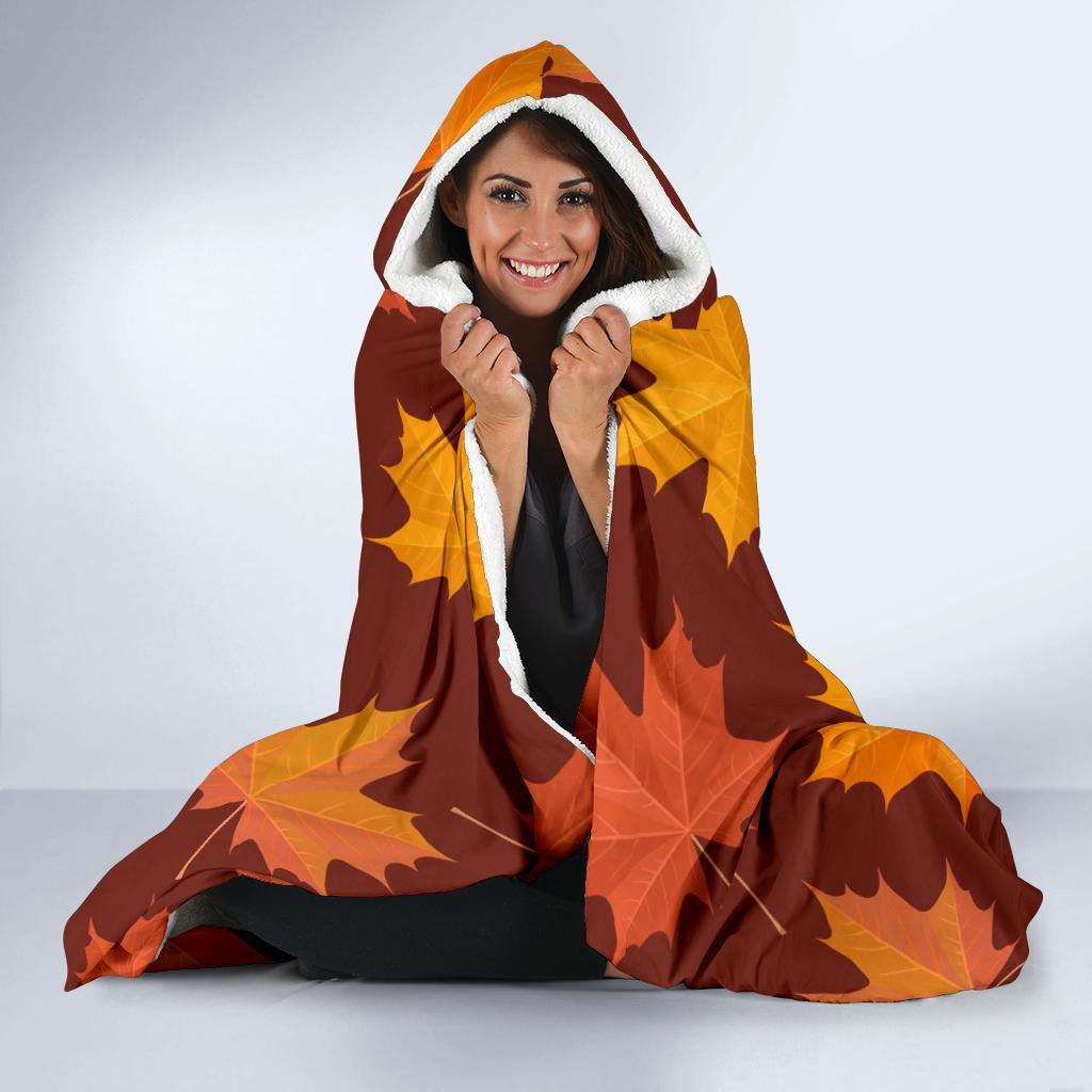 Canada Print Pattern Hooded Blanket-grizzshop