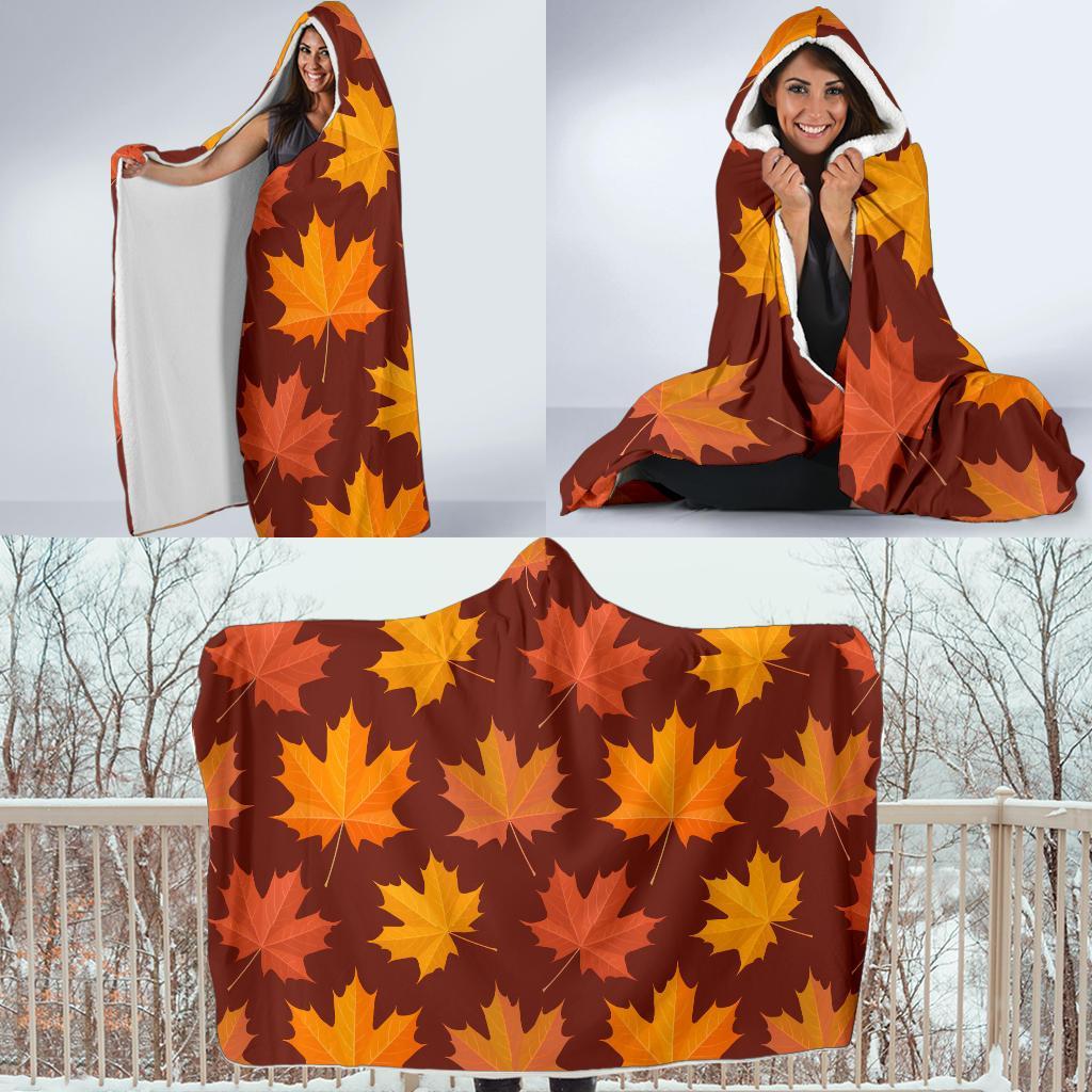 Canada Print Pattern Hooded Blanket-grizzshop