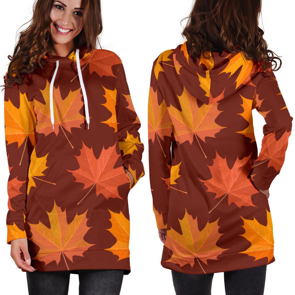 Canada Print Pattern Women Hoodie Dress-grizzshop