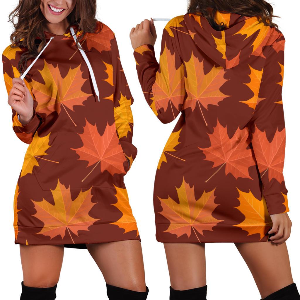 Canada Print Pattern Women Hoodie Dress-grizzshop