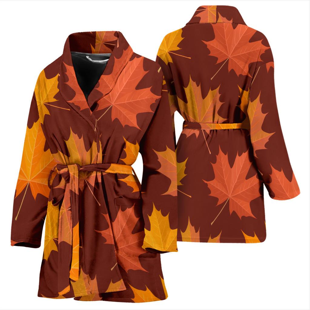 Canada Print Pattern Women Long Robe-grizzshop