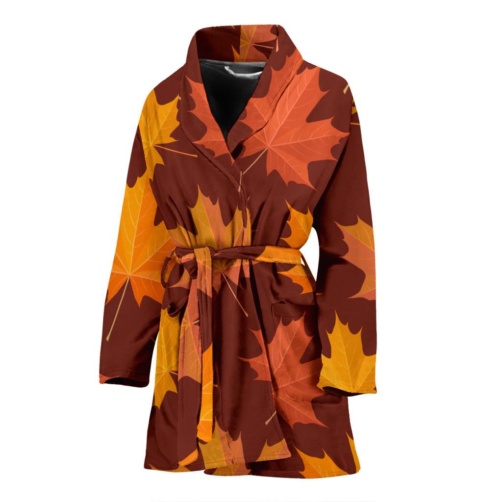 Canada Print Pattern Women Long Robe-grizzshop