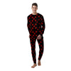 Canadian Maple Leaf Red And Black Print Men's Pajamas-grizzshop