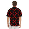 Canadian Maple Leaf Red And Black Print Men's Short Sleeve Shirts-grizzshop