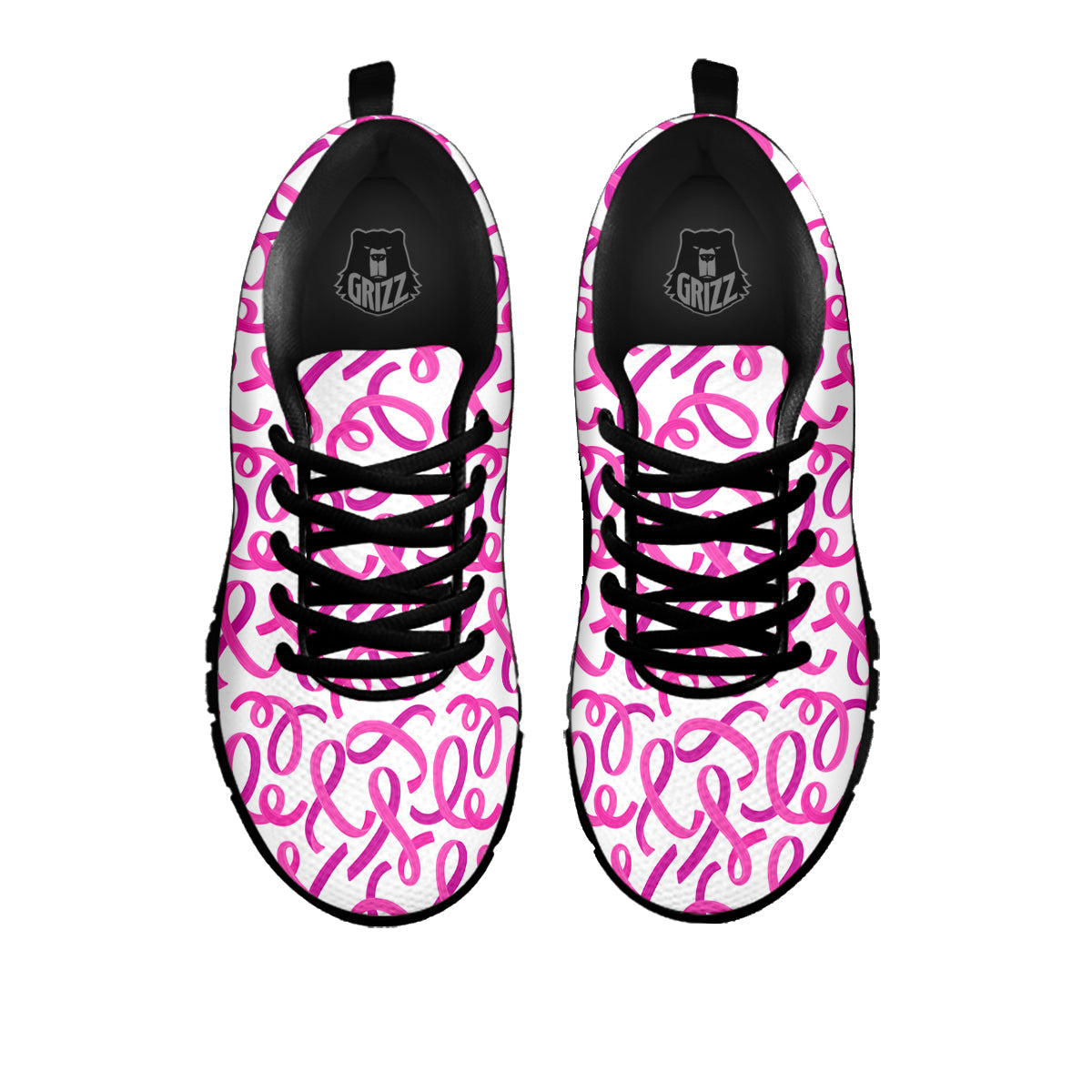 Cancer Awareness Print Pattern Black Sneaker-grizzshop