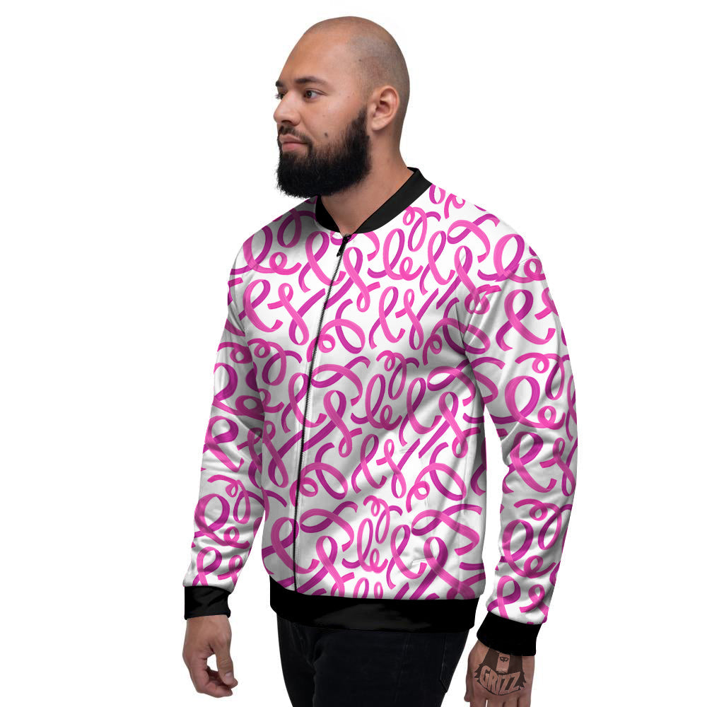 Cancer Awareness Print Pattern Men's Bomber Jacket-grizzshop