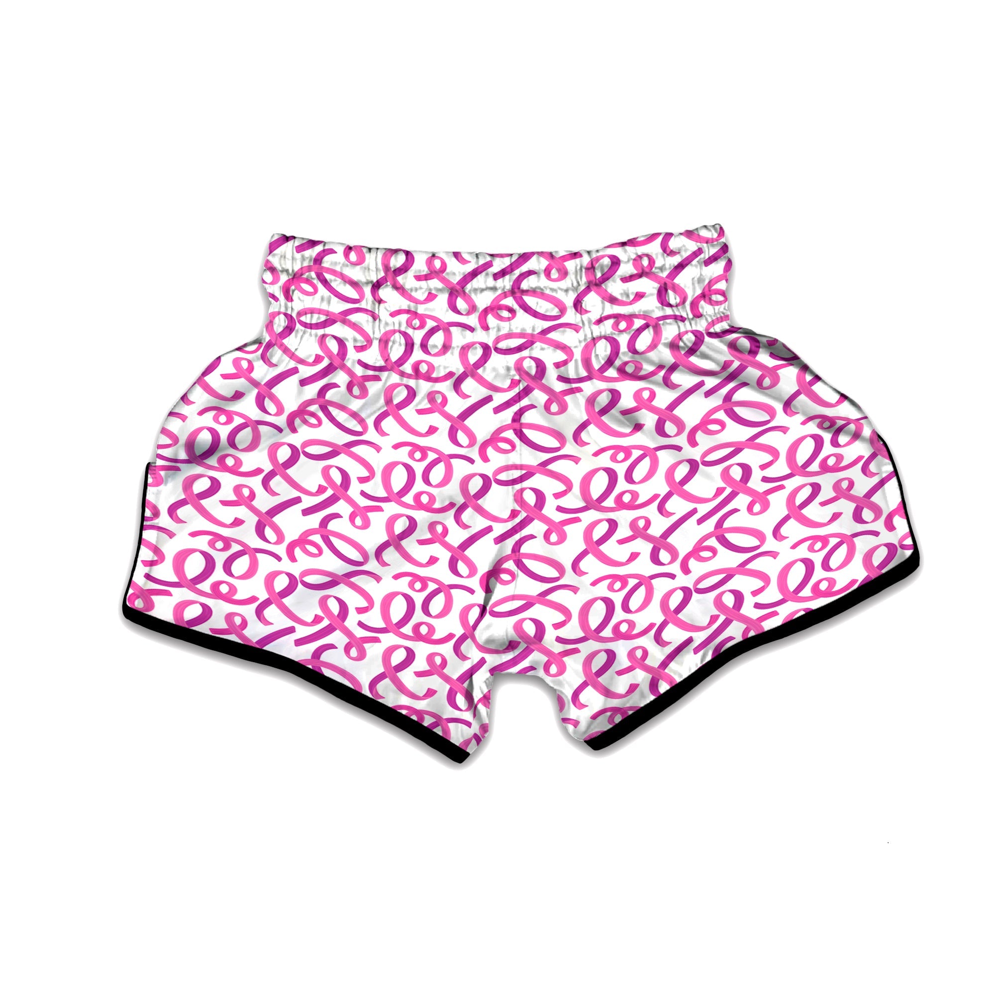 Cancer Awareness Print Pattern Muay Thai Boxing Shorts-grizzshop