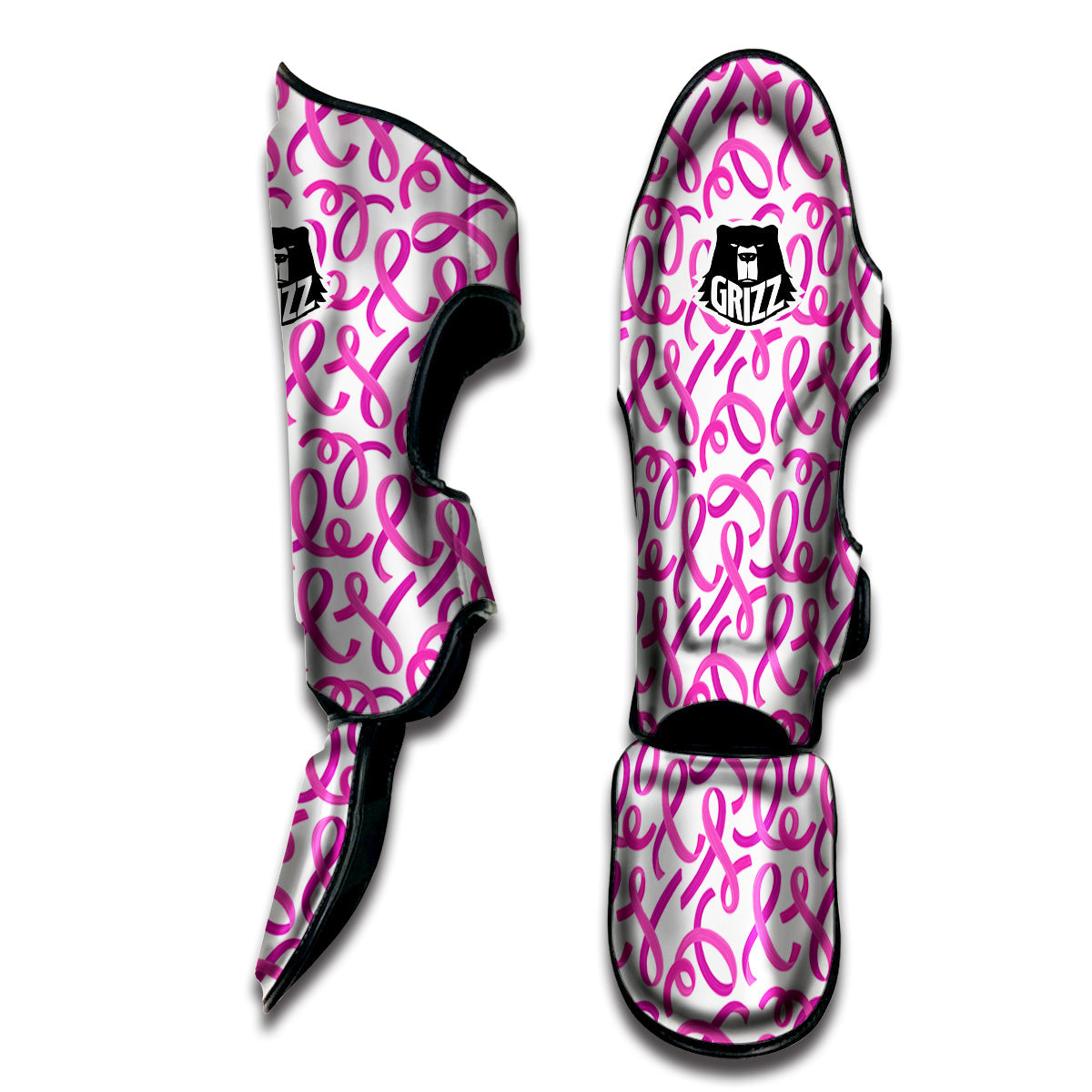 Cancer Awareness Print Pattern Muay Thai Shin Guards-grizzshop