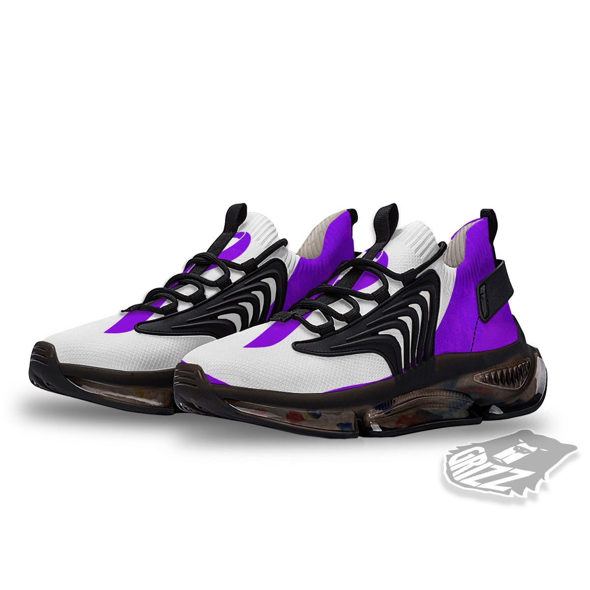 Cancer Awareness Ribbon Purple Print Black Gym Shoes-grizzshop