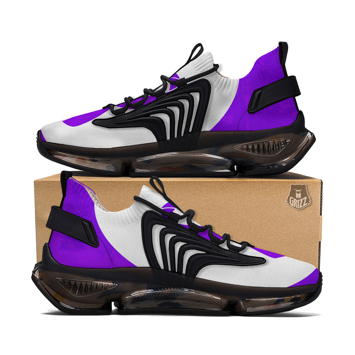 Cancer Awareness Ribbon Purple Print Black Gym Shoes-grizzshop