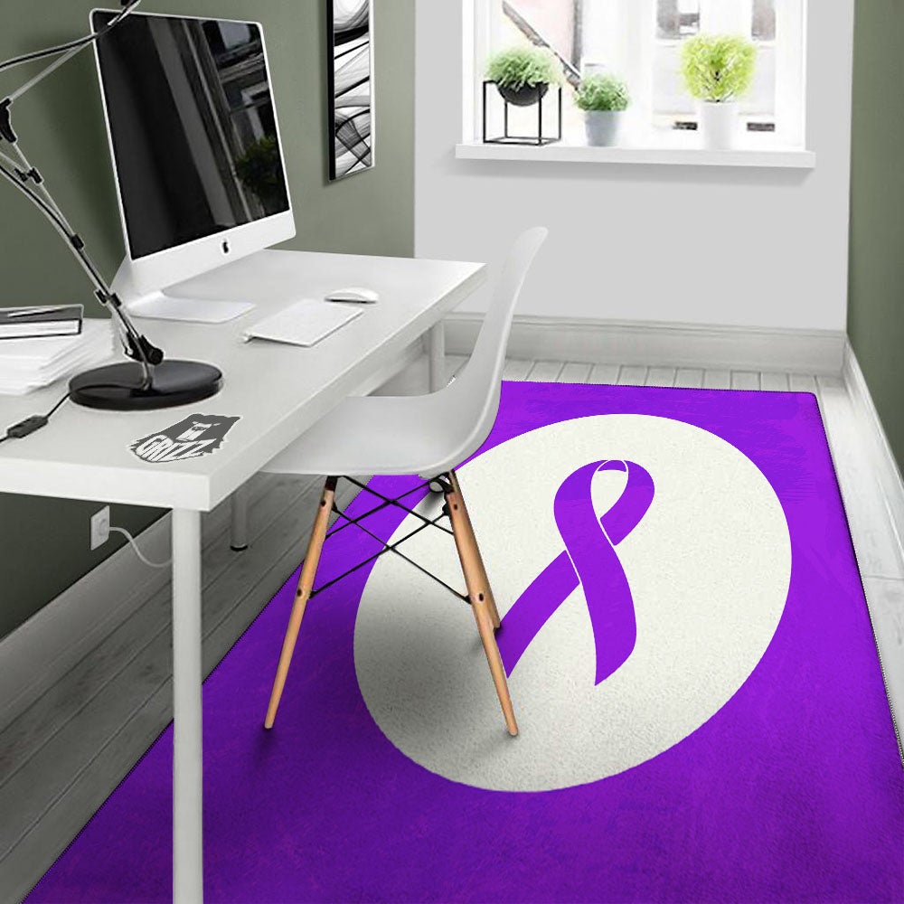Cancer Awareness Ribbon Purple Print Floor Mat-grizzshop