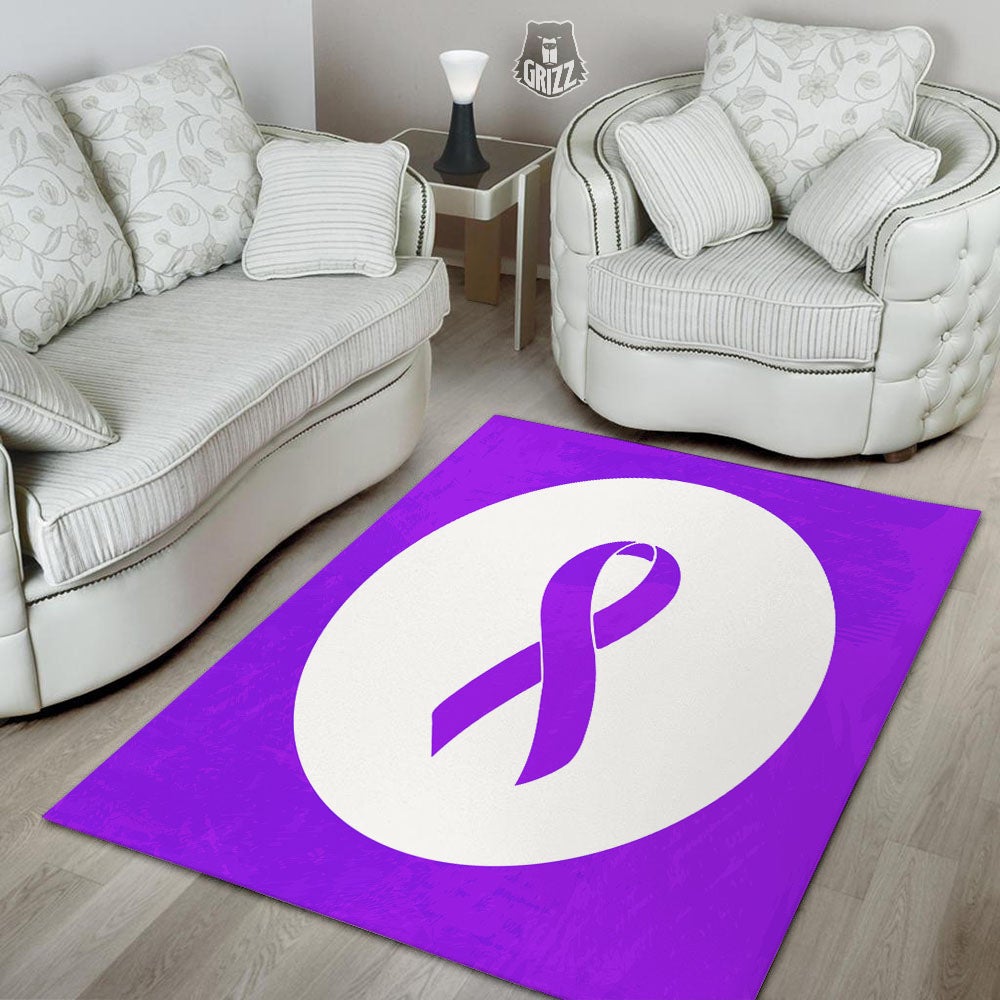 Cancer Awareness Ribbon Purple Print Floor Mat-grizzshop