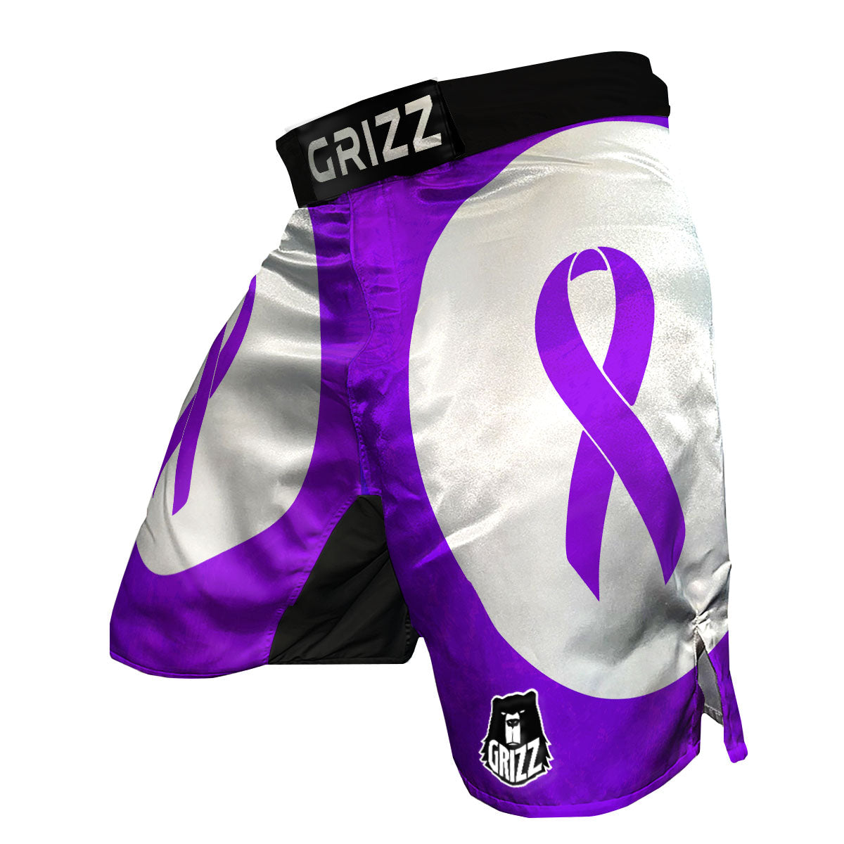 Cancer Awareness Ribbon Purple Print MMA Shorts-grizzshop