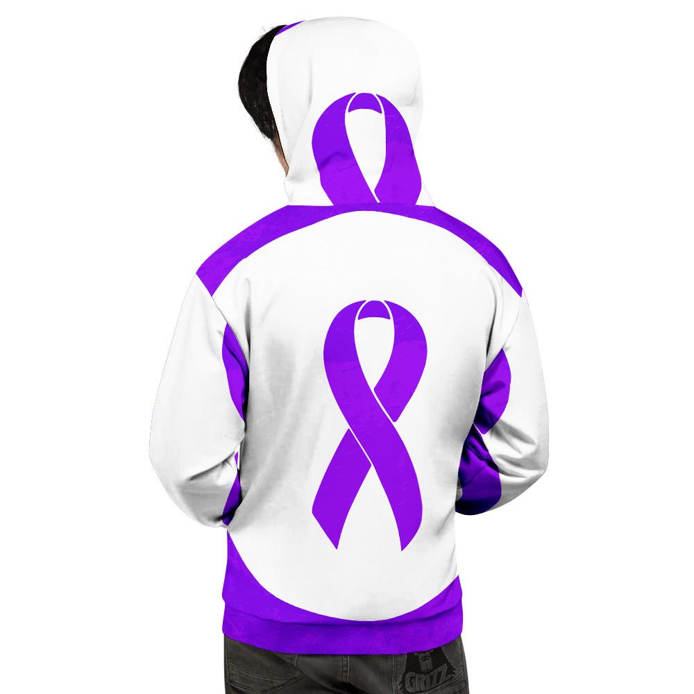 Cancer Awareness Ribbon Purple Print Men's Hoodie-grizzshop