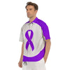 Cancer Awareness Ribbon Purple Print Men's Short Sleeve Shirts-grizzshop