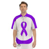 Cancer Awareness Ribbon Purple Print Men's Short Sleeve Shirts-grizzshop