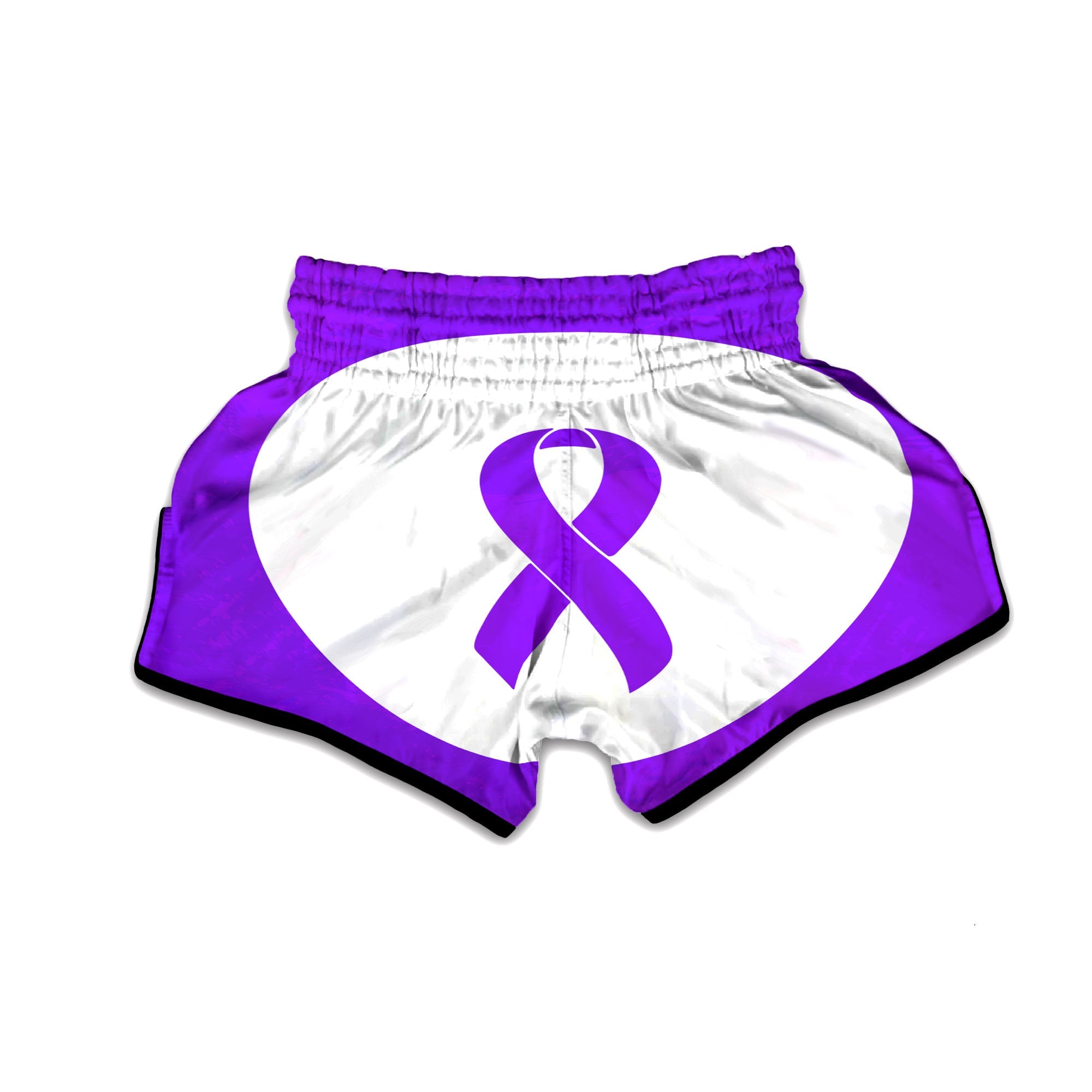 Cancer Awareness Ribbon Purple Print Muay Thai Boxing Shorts-grizzshop