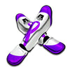 Cancer Awareness Ribbon Purple Print Muay Thai Shin Guards-grizzshop