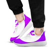 Cancer Awareness Ribbon Purple Print White Athletic Shoes-grizzshop