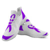 Cancer Awareness Ribbon Purple Print White Athletic Shoes-grizzshop