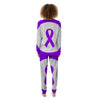 Cancer Awareness Ribbon Purple Print Women's Pajamas-grizzshop