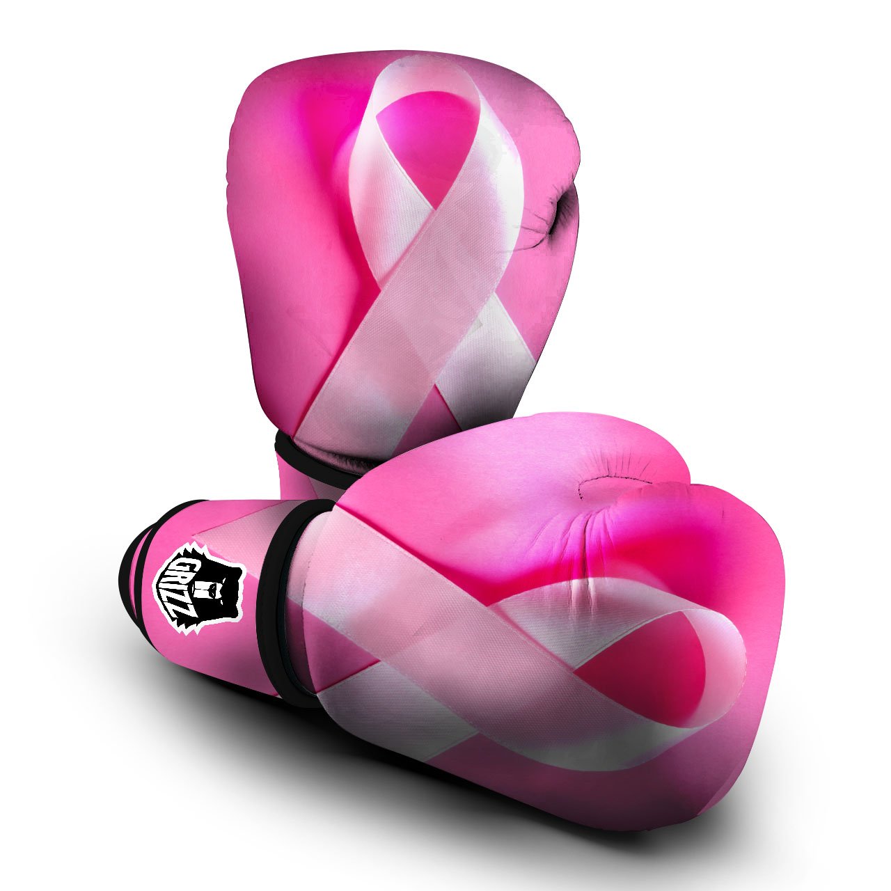 Cancer Breast Little Ribbon Print Boxing Gloves-grizzshop