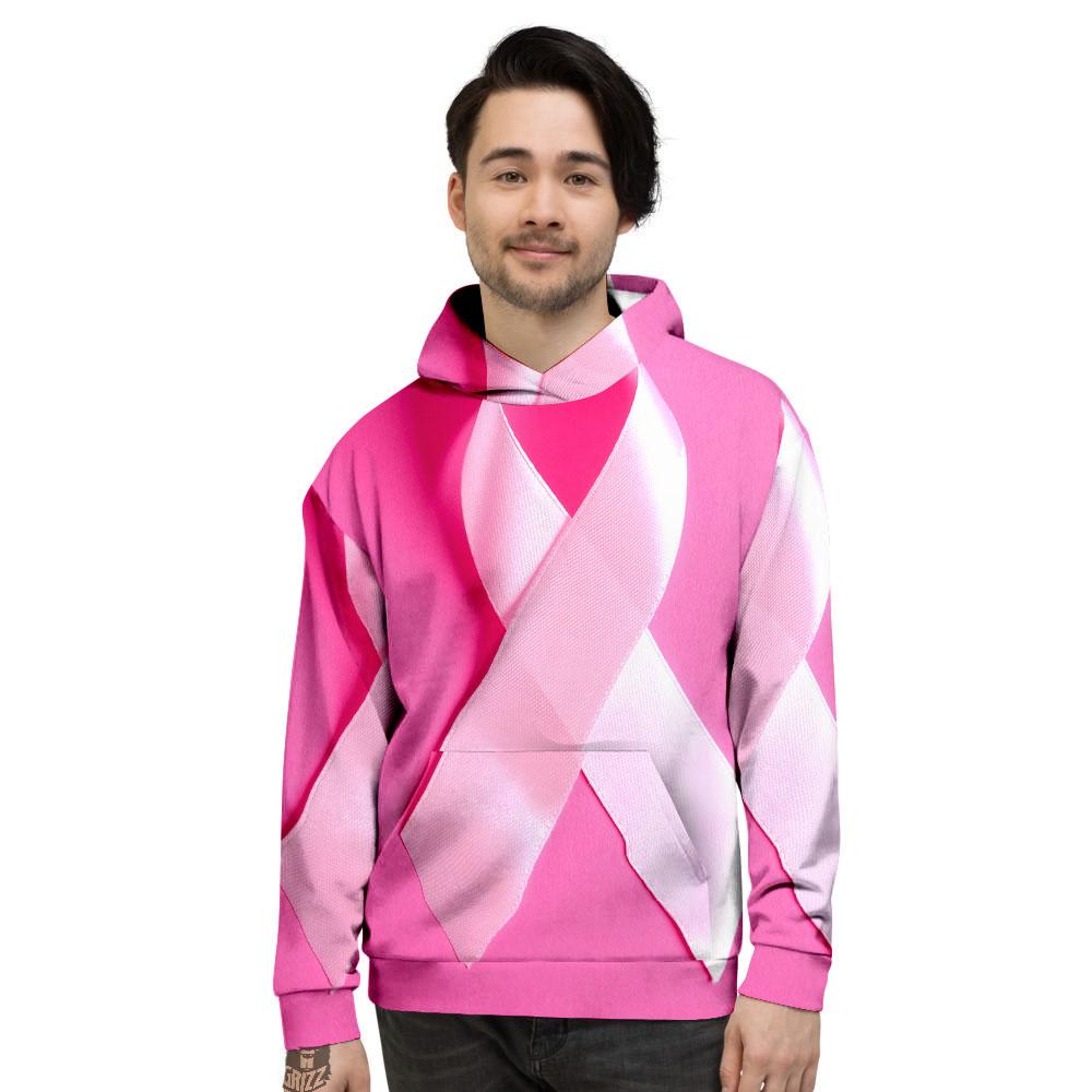 Cancer Breast Little Ribbon Print Men's Hoodie-grizzshop