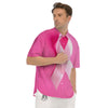 Cancer Breast Little Ribbon Print Men's Short Sleeve Shirts-grizzshop