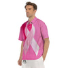 Cancer Breast Little Ribbon Print Men's Short Sleeve Shirts-grizzshop