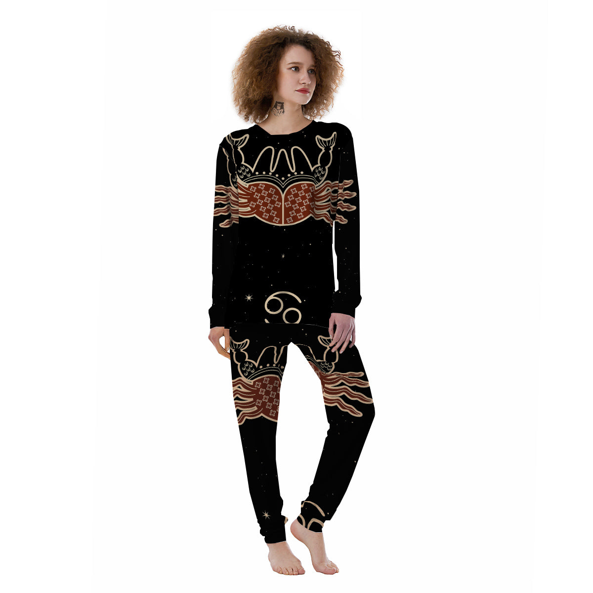 Cancer Constellation Print Women's Pajamas-grizzshop