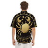 Cancer Sign Black And Gold Print Men's Short Sleeve Shirts-grizzshop