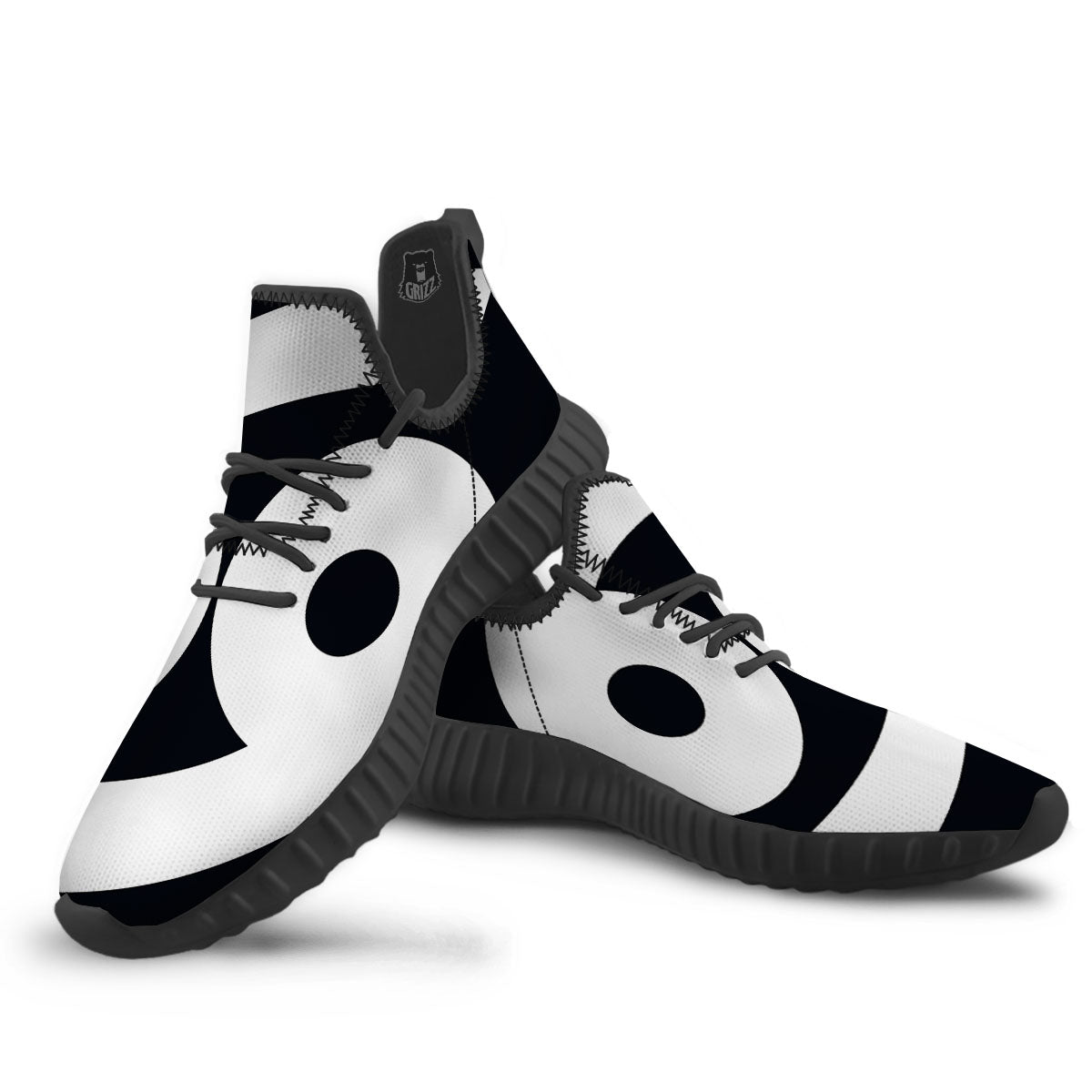 Cancer Sign White And Black Print Black Walking Shoes-grizzshop