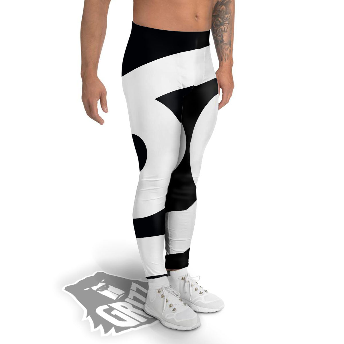 Cancer Sign White And Black Print Men's Leggings-grizzshop
