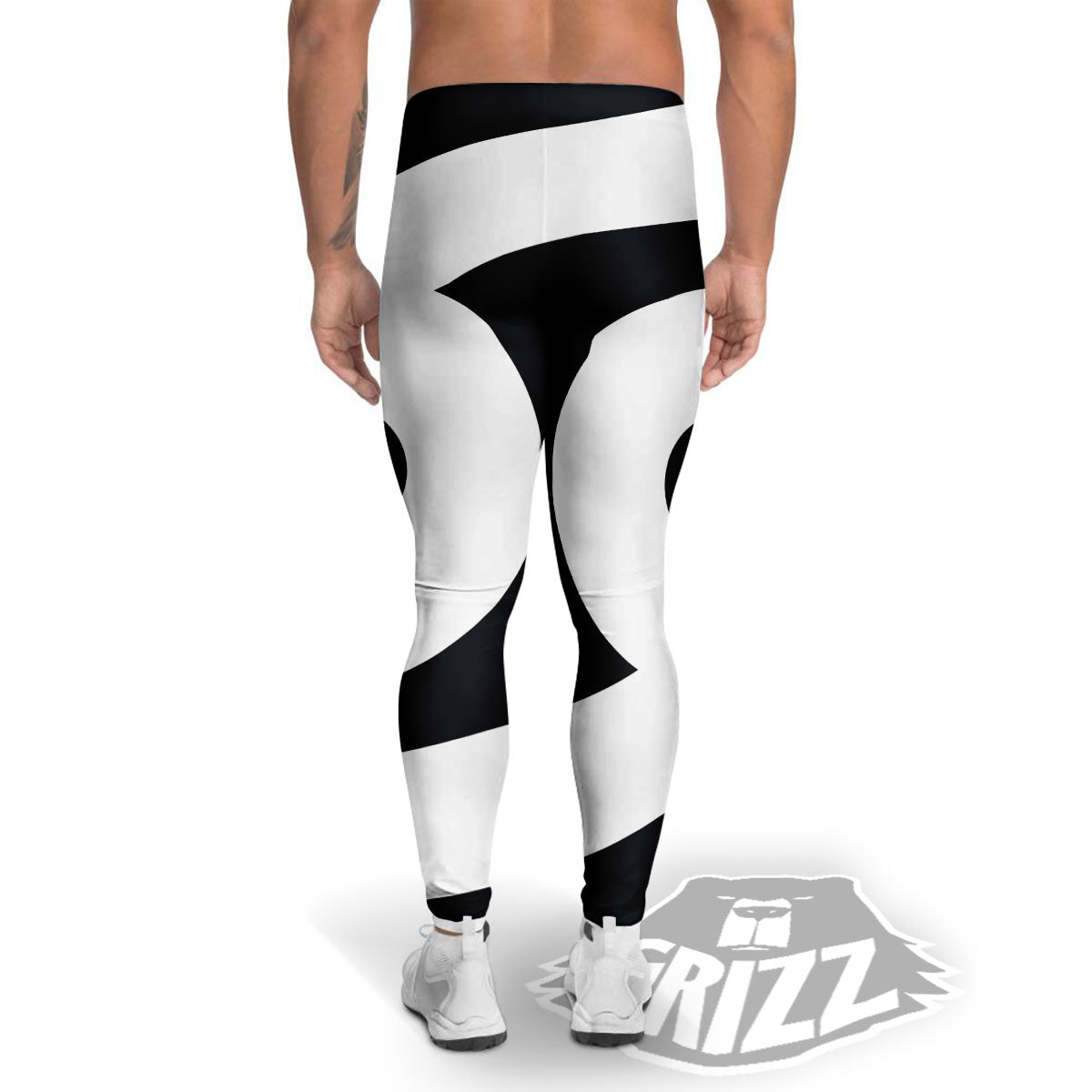 Cancer Sign White And Black Print Men's Leggings-grizzshop