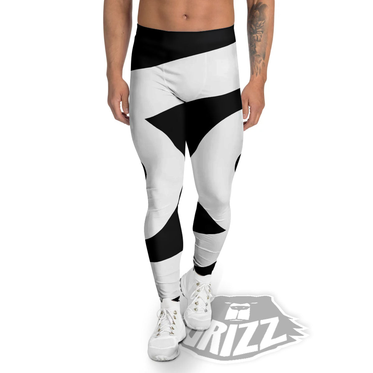 Cancer Sign White And Black Print Men's Leggings-grizzshop