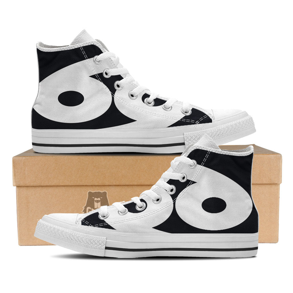 Cancer Sign White And Black Print White High Top Shoes-grizzshop