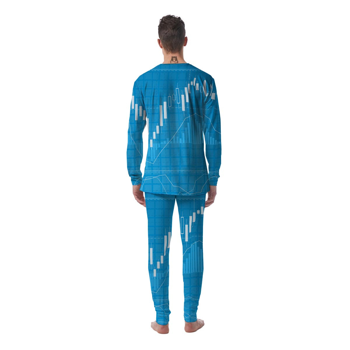 Candlestick Stock Market Print Men's Pajamas-grizzshop